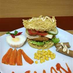 Burger Tempe with Indomie Bun