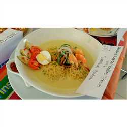 chicken laksa noodles prawns with sambal godok