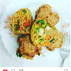 Indomie star and love under egg