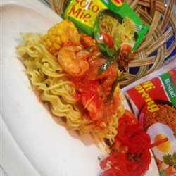 Indomie udang saus padang