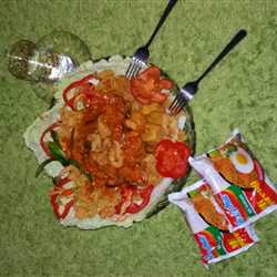 Mie Krispi Udang Goreng Saus Asam Manis Pedas