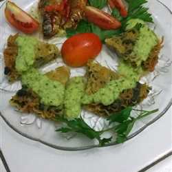 Martabak mie Bayam saus Jagung