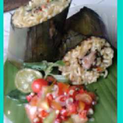 Indomie lemang bakar