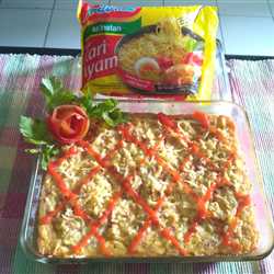 indomie kari ayam, panggang
