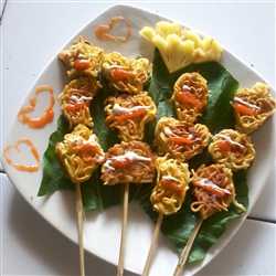 Sate Mie Saus Asam Pedas