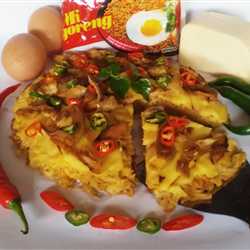 SPICY PIZZA WITH RENDANG TUNA AND MUSHROOM