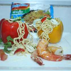 stuffed capsicum with indomie aglio olio