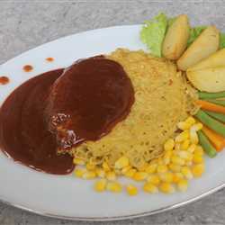 Steak omlet indomie 