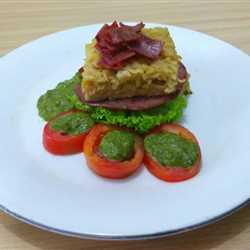 Rostmie with smoked beef and basil pesto