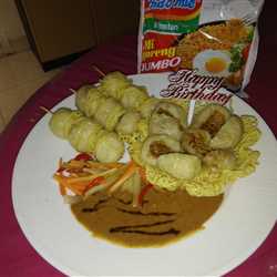 Cilok isi mie goreng mangkok mie