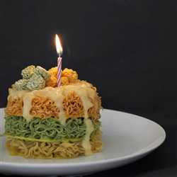 Rainbow birthday cake indomie
