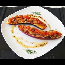 Italian Dressing Indomie Baked In Eggplat