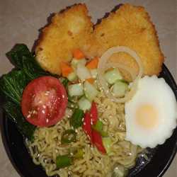 ramen indomie with chiken katsu