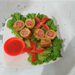 Roti gulung isi sosis dan mie