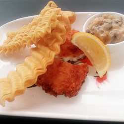 Indofish Crispy with Cheese Creamy Mushroom