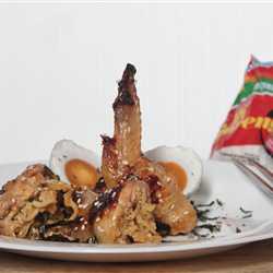 Indomie Telor Asin Stuffed Chicken Wings