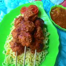 Grilled Meat Ball Indomie with Curry