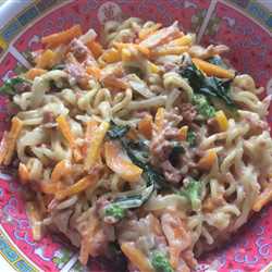 Spagetti Javanese with cheese