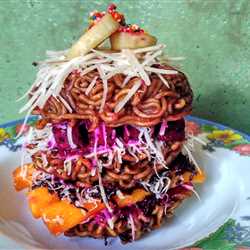 BURGER BUAH MIE COKLAT