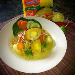 MiSi KePo Sis (Mie iSi keju Puyuh Sosis) With Kuah Kari Sayuran