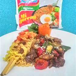 Indomie sambal penyet beef lada hitam