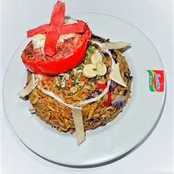 Indomie Goreng  Jumbo Biru Masak Mawut Dengan Paprika Kornet Panggang