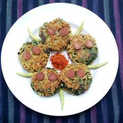 Dadar telur mie bayam