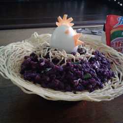 Nasi Goreng Ungu di Piring Indomie