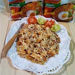 Pizza omlet tteokbokki (with original indomie) 