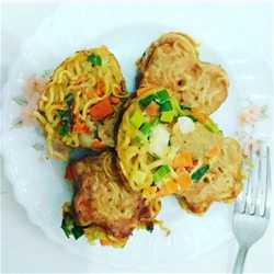 Indomie star and love under egg